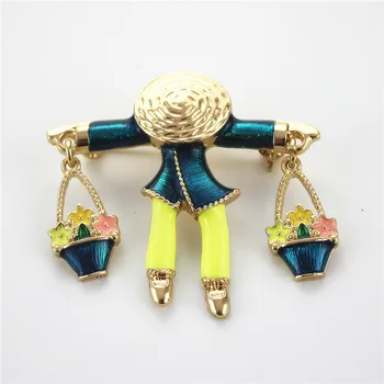 

Free shipping fashion ladies jewelry Valentine's Day flower baskets new style brooch trend boys and girls brooch