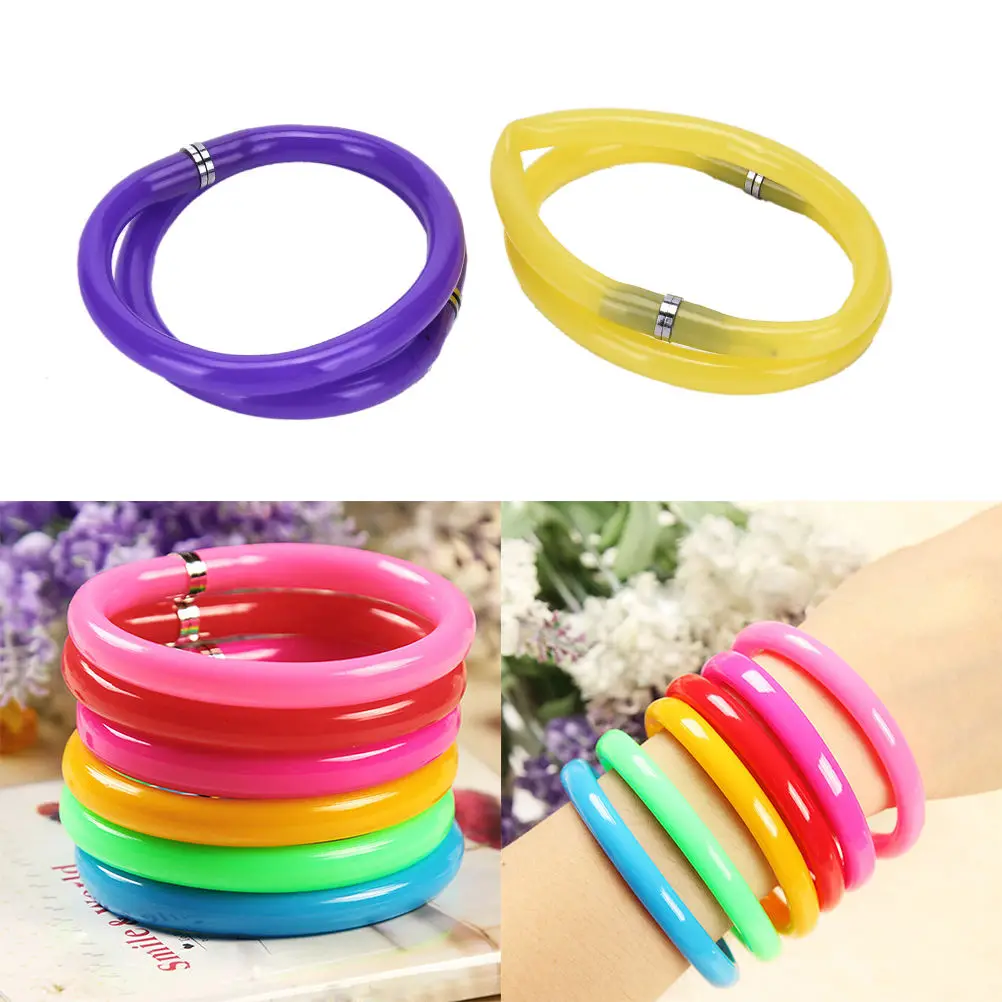 2pcs New School Office Gifts  Flexible Ball Pen Cute Soft Plastic Bangle Bracelet Ballpoint Pens