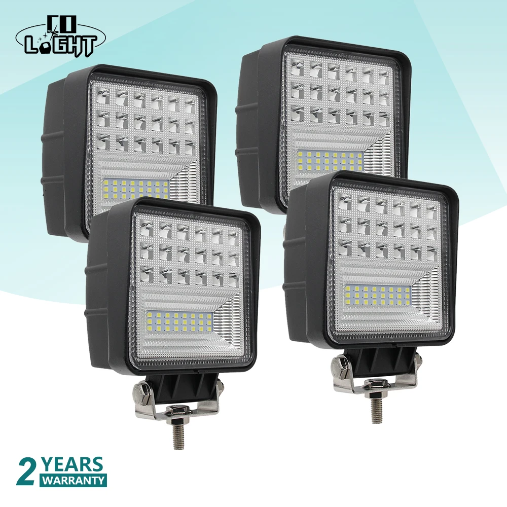 

CO LIGHT 4Pcs Off Road Work Light 63W Flood 4.3'' Led Lights For Auto Lada Niva Toyota Tractor Truck Led 12 Volt 4X4 Accessories
