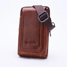 Новая мужская сумка через плечо, сумка для мобильного телефона из натуральной воловьей кожи, мужской пояс бедра ягодицы, поясная сумка