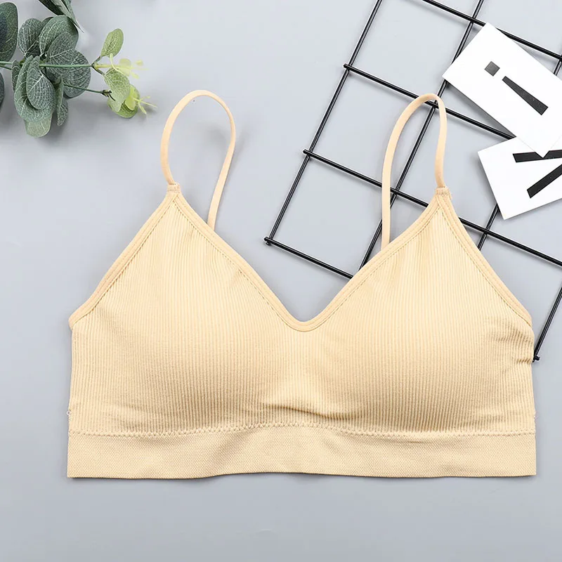 cotton bra CHRLEISURE Elastic Gathering Bralette Push Up Bra Summer Anti-light Korean Style Wild Bra Tube Top Sexy No Rims Bra best sports bra Bras