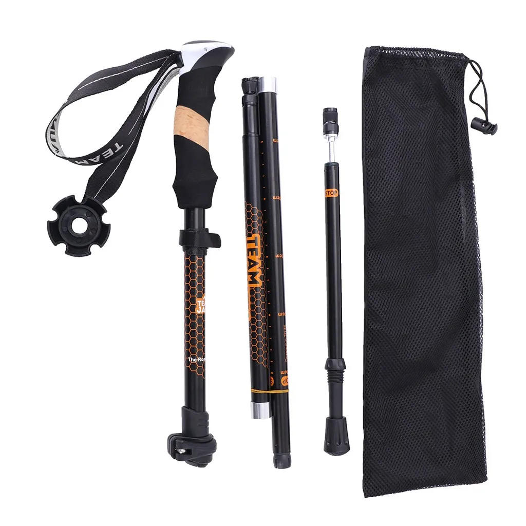 

Anti Shock Nordic Walking Sticks Telescopic Trekking Hiking Poles Ultralight Walking Canes With Rubber Tips Protectors #8