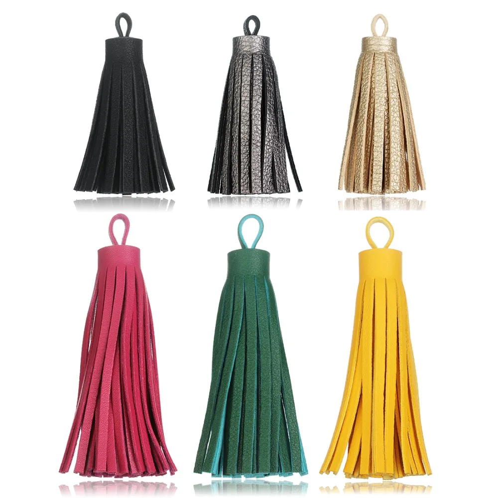 5pcs/lot 6cm Length Suede Tassels Multi Colors Faux Leather Fringe