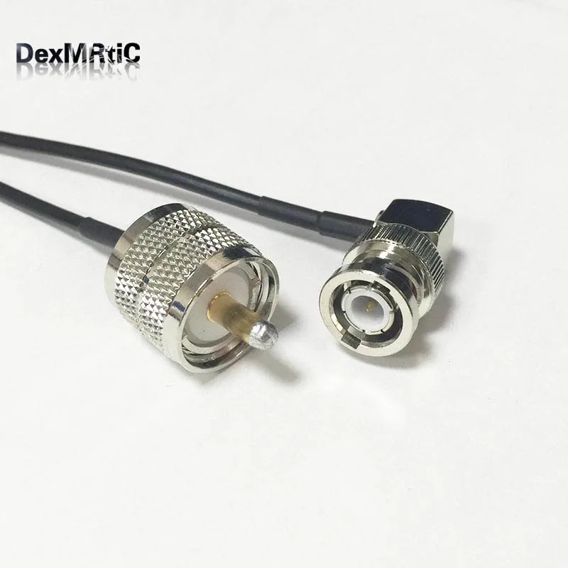 Новый UHF штекер PL259 переключатель BNC с прямым углом RF коаксиальный кабель RG174