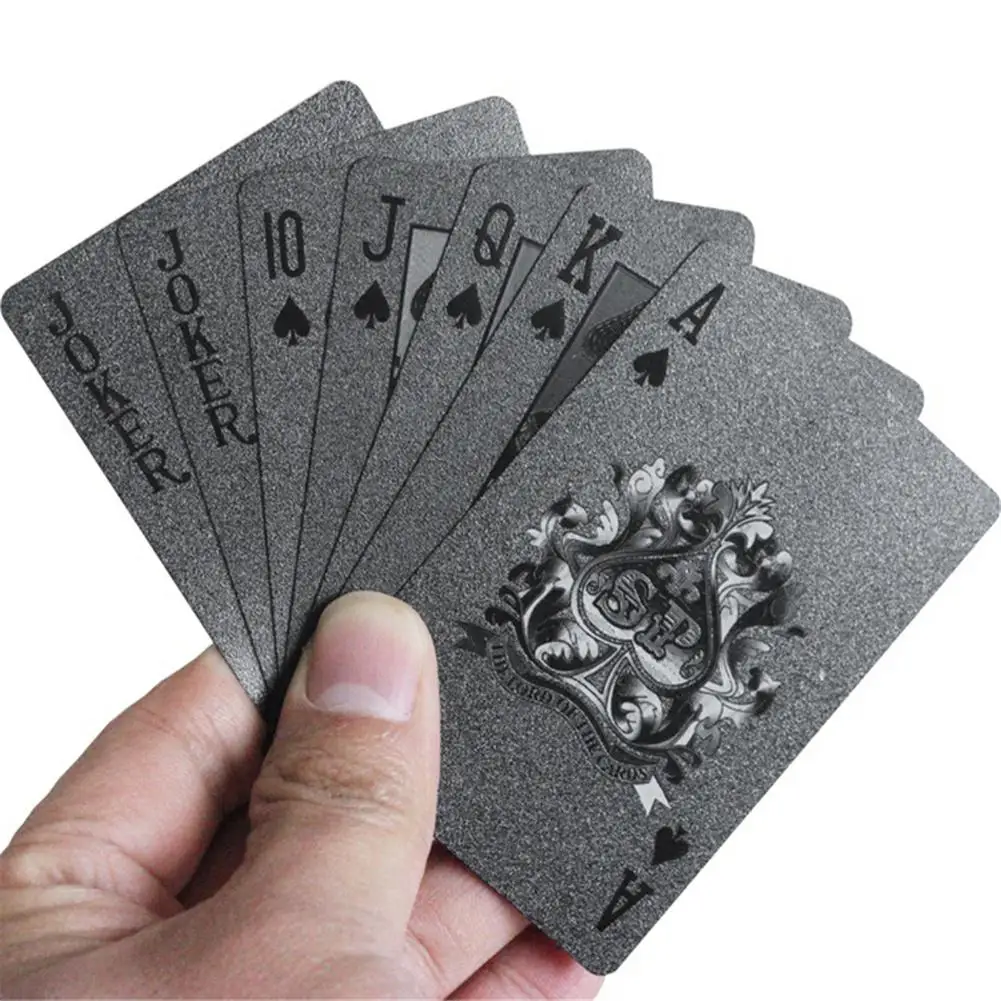 Waterproof Black Playing Cards Plastic 3D Embossing Poker Cards PET Material Gift Cards For Collection 54 Pcs Wholesale Waterproof Black Playing Cards Plastic 3D Embossing Poker Cards PET Material Gift Cards For Collection 54 Pcs Wholesale