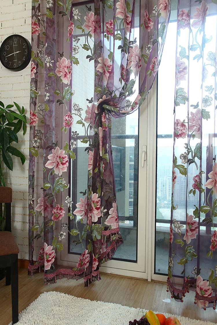 Фиолетовый Тюль для окон, роскошная отвесная занавеска для кухни, гостиной, спальни, дизайнерская оконная панель, драпировки