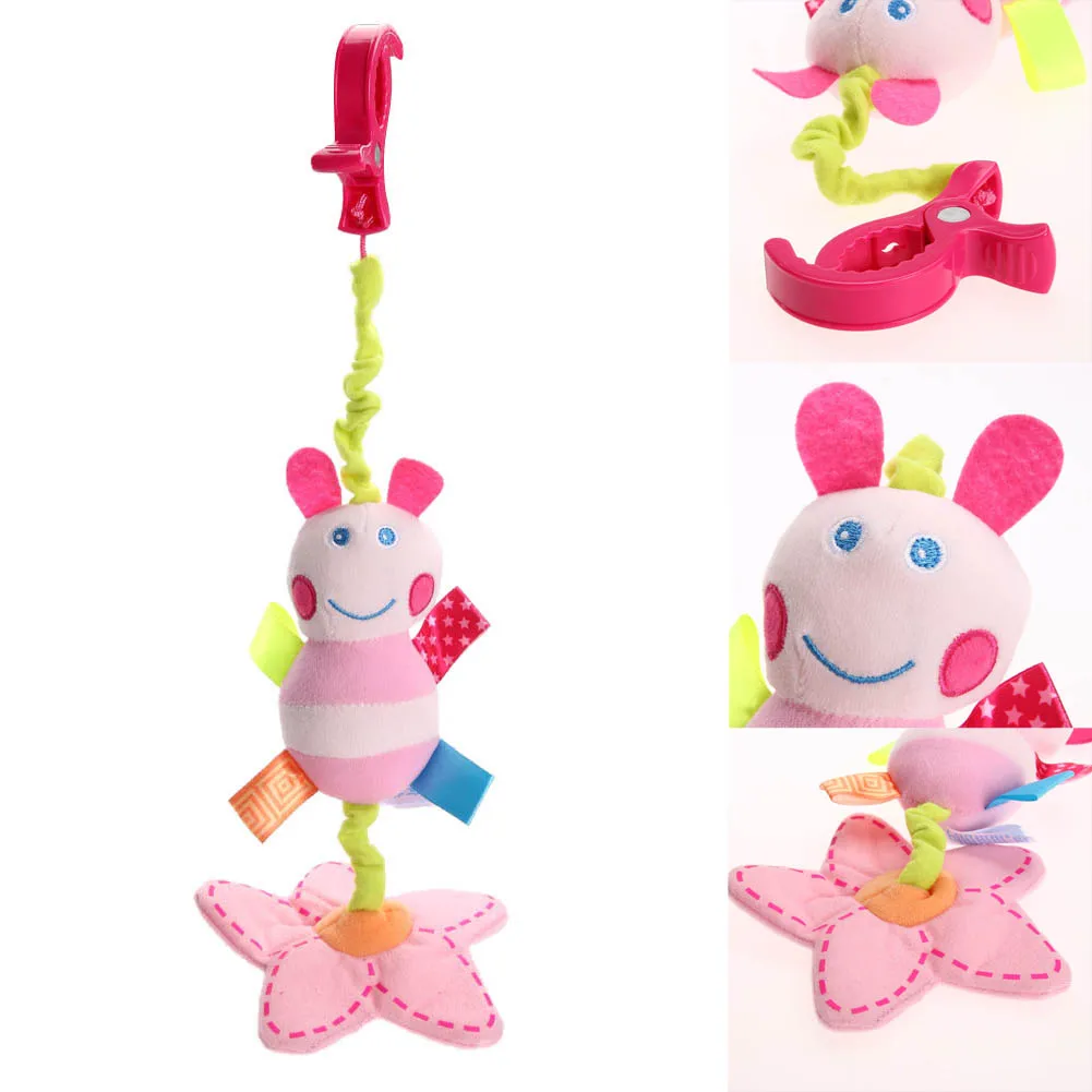 

0-3 Years Infant Baby Animal Plush Toys Funny Vibration Butterfly Rattle & Mobile Bed Stroller Hanging Dolls Educational
