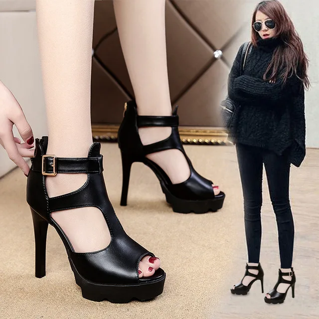 

Summer new sexy wild fish mouth high heel waterproof platform fashion stiletto women's shoes..