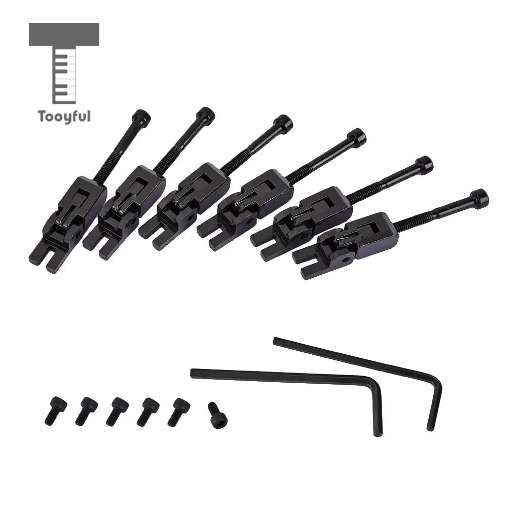 Tooyful 6pcs Electric Guitar Locked String Saddles for Tremolo Bridge Parts