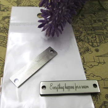 

20pcs-- Everything Happens For A Reason Connect stainless steel charms more style for choosing DIY Charms pendants for necklace 30x7mm