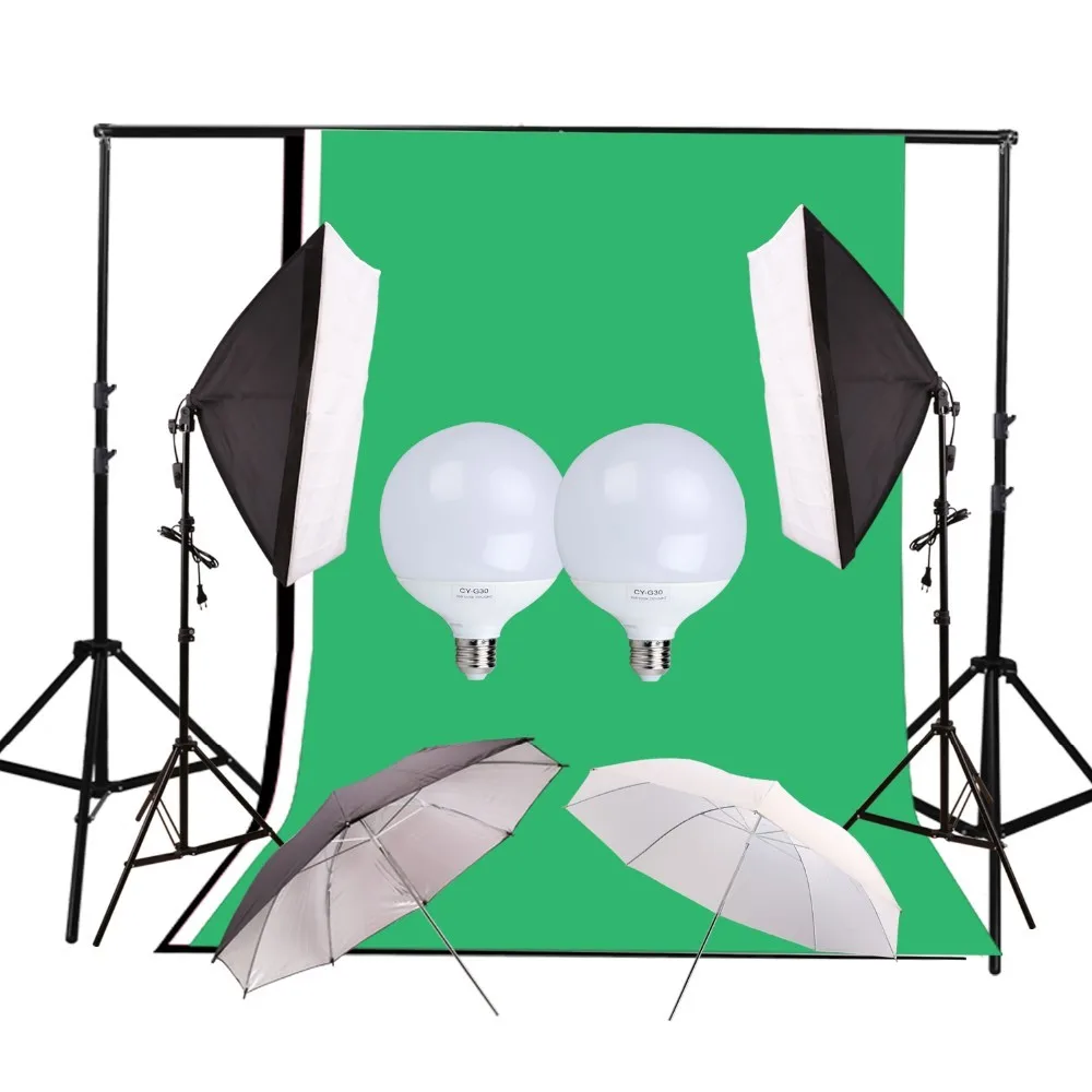 

Photography Photo Studio Kit Photo Video Equipment Softbox Umbrella Background Backdrop Light Stand Set