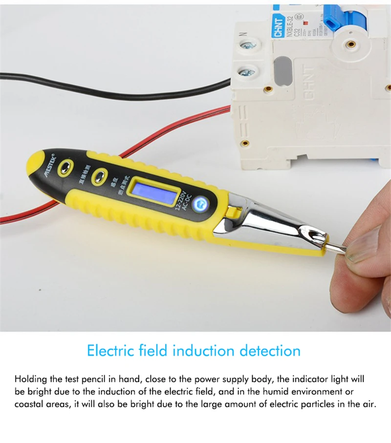 Измерительный детектор напряжения тестовая ручка с ночным видением цифровой электрический несколько датчиков 10-220 В AC DC