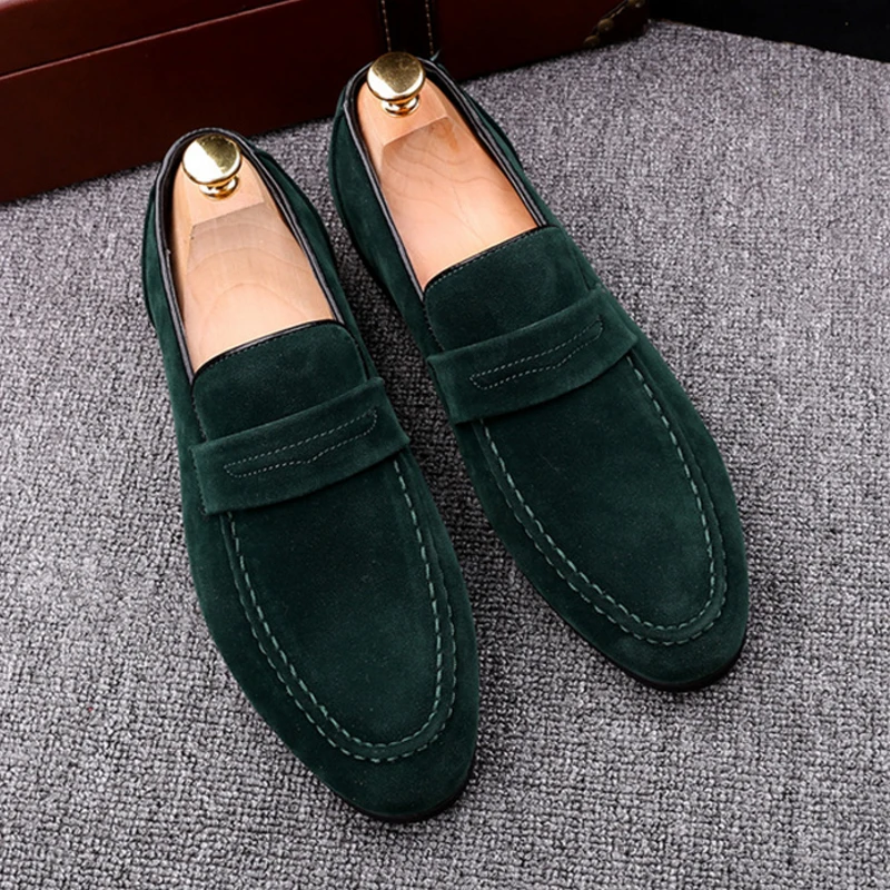

Brand New 2017 Black Men Loafers Shoes Luxury Slip-on Moccasins Casual Men Shoes Suede Leather Men's Flats Shoes