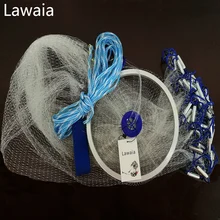 Lawaia Hand Cast Net 2.4m-7.2m Fishing-net Fishing Net American Sign Cast Network Folding Fishing Network Weight 0.8-1.2kg