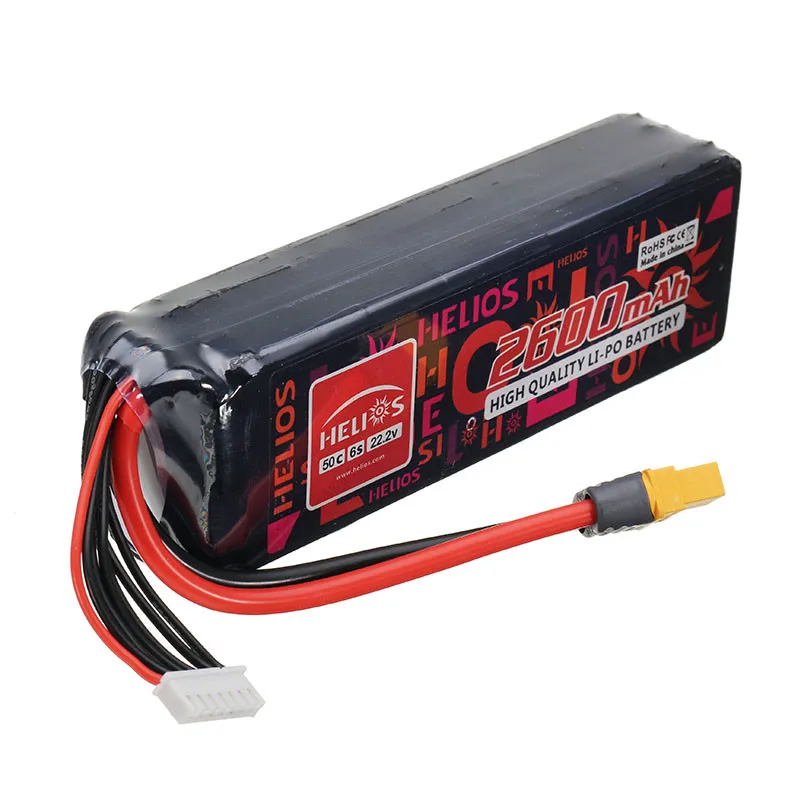 

Helios 22.2V 2600mAh 6S 50C XT60 Plug Rechargeable Lipo Battery For RC Helicopter Quadcopters Drone Parts