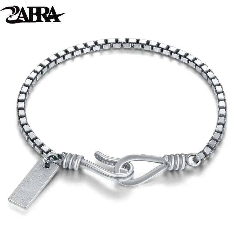 Zabra 925 Sterling Silver 2mm Dainty Thinness Box Chain Bracelet Zabra 925 Sterling Silver 2mm Dainty Thinness Box Chain Bracelet Women Men Lover Thai Vintage Punk Handmade Jewelry In Link Bracelets