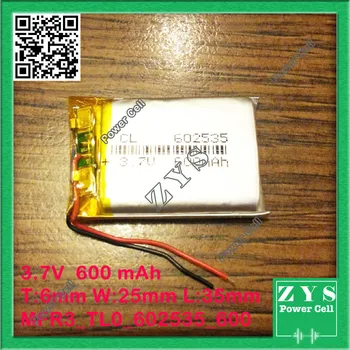 

602535 3.7V 600mah Lithium polymer Battery with Protection Board For PDA Tablet PCs Digital Products 6x25x35mm 600 mAh 062535