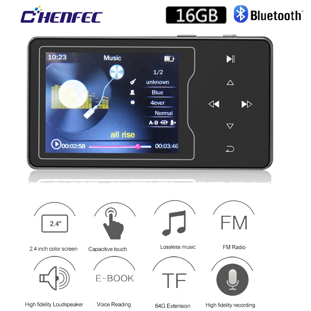 HIFI MP3 Player with Bluetooth4.0 Touch Button Built in Speaker 16GB