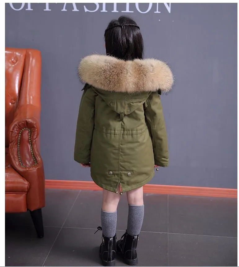 Ywstt/детская одежда для мамы и ребенка, детское зимнее пальто с мехом кролика Рекс, Детское пальто с капюшоном, однотонное длинное пальто для девочек