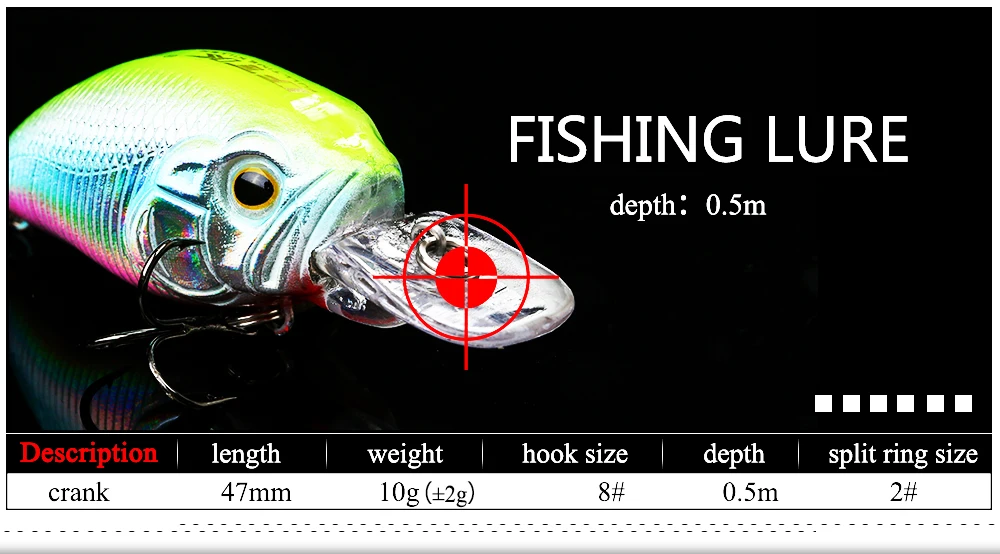 FTK 1 шт., приманка-кренкбейт, рыболовная приманка, 47 мм, 10 г, воблеры свимбейт для форели, баса, ловли карпа, верхняя искусственная жесткая приманка, гольян