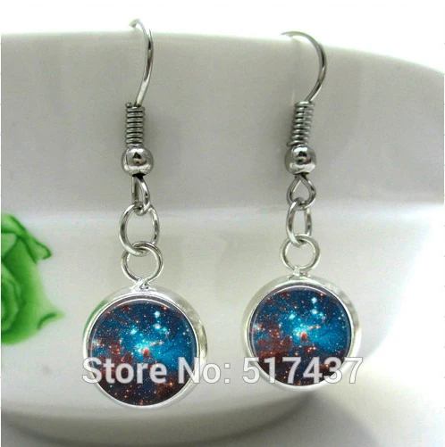 

HE37 Milky way galaxy Charm for men women constellation Earrings space universe Earrings