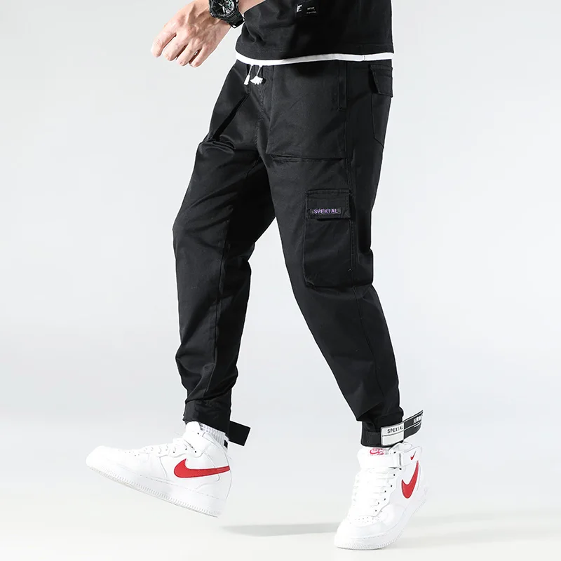 Штаны карго с карманами мужские Лоскутные Повседневные Jogger модные тактические брюки Tide Harajuku уличная