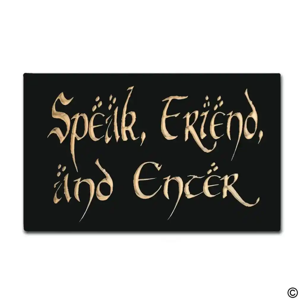 Welcome Mats For Front Door Speak Friend And Enter Funny