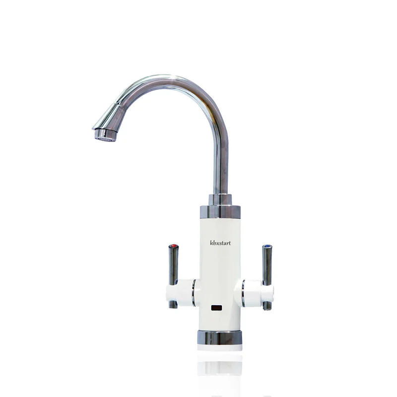 Double Switch Instant Tankless Water Heater Faucet 360 Degree Rotatable Pipe Hot Water Kitchen Hydrant Fast Heat Water Bib Taps