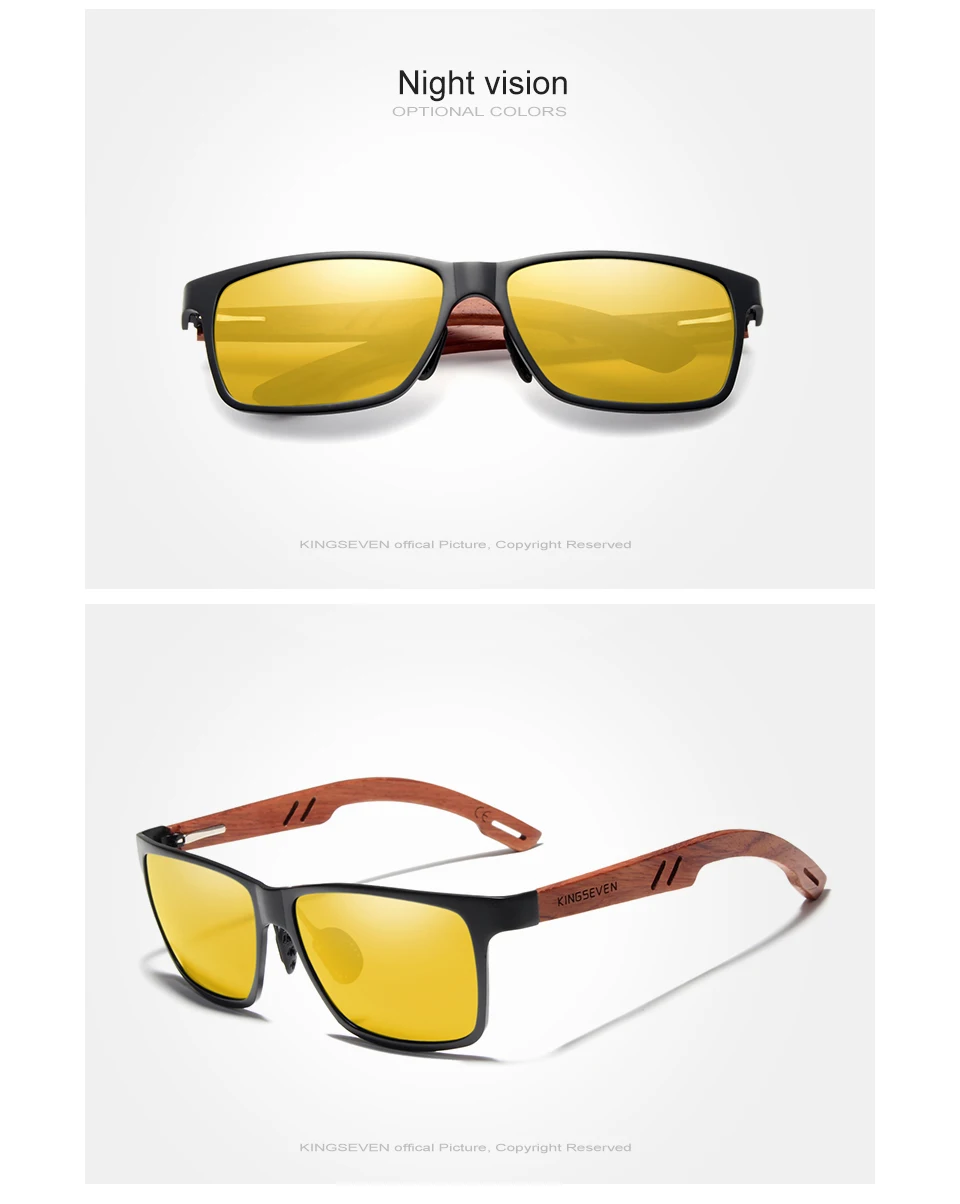 KINGSEVEN ручной работы Bubinga деревянные мужские очки поляризованные женские зеркальные солнцезащитные очки линзы солнцезащитные очки для вождения