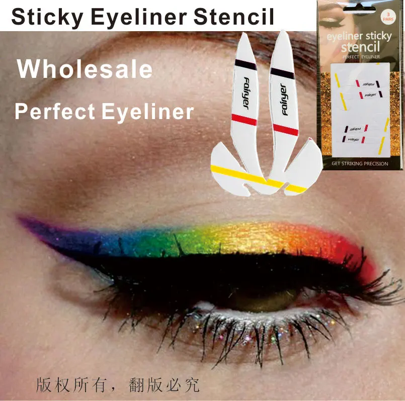Wholesale Self Adhesive Sticky Cat Eyeliner Stencil Stickers For Easy