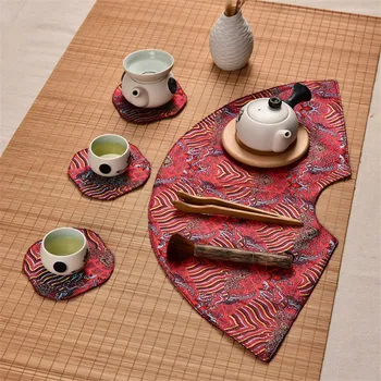 

Tea Table Mat Chinese Satin Small Table Flag Cloth Tea Towel Tea Coaster Dry Foam Pot Pot Tea Tray