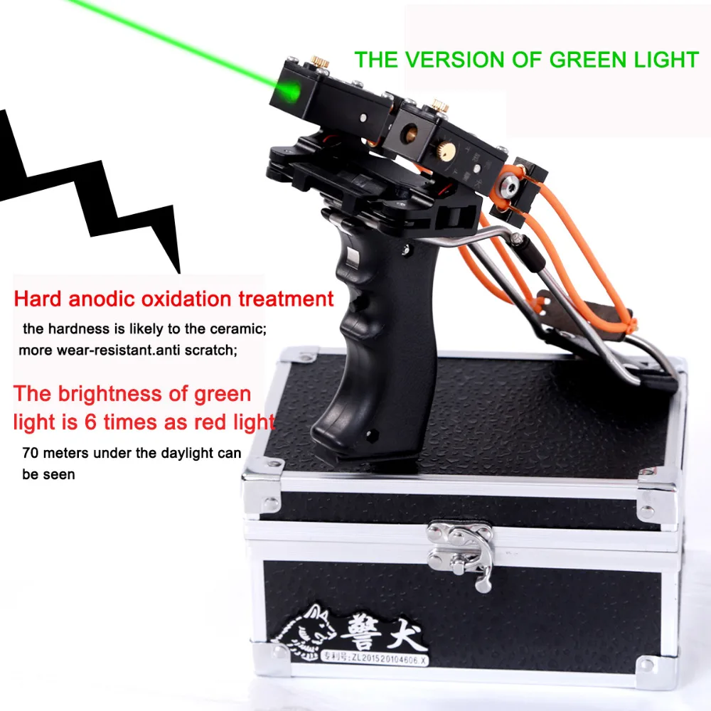 

B-JQ-green light Eagle Genuine Aluminum Boxes Slingshot Green Light