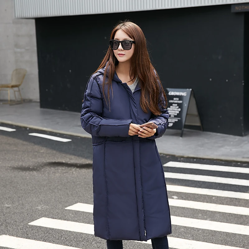 2016 Winter Down Jacket Women Winter Coat Casual Solid Slim Loose Thick Down Coat Women Hooded