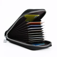 Высокое качество молнии унисекс из натуральной кожи держатель для карт кошельки женский Кредитная Держатель для карт s Для женщин Подушка Организатор кошелек сумка