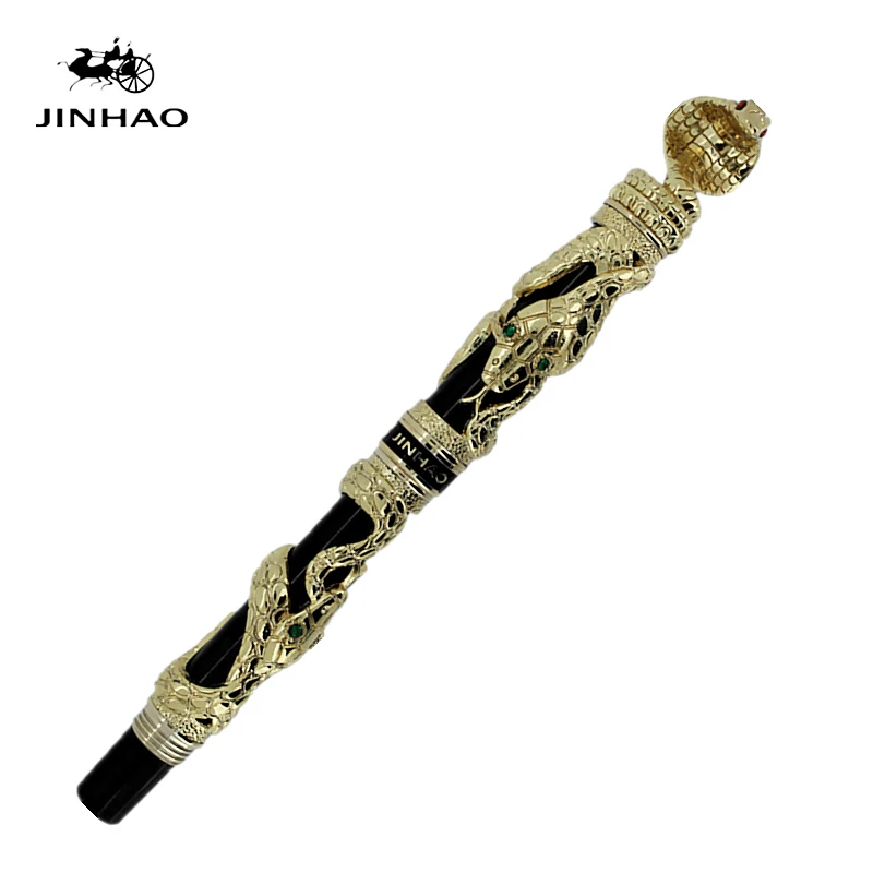 Caixa para Escolher o Transporte Jinhao Snake Grey Comemorar 18kgp Médio Nib Fountain Pen Livre Old Ano 5 Cheap Canetas tinteiro