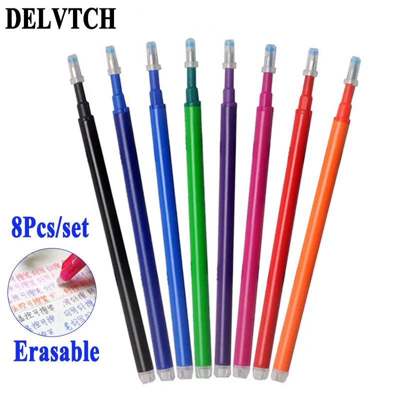 DELVTCH 0 5 мм 8 шт./компл. Волшебная стираемая гелевая ручка Замена цветов в