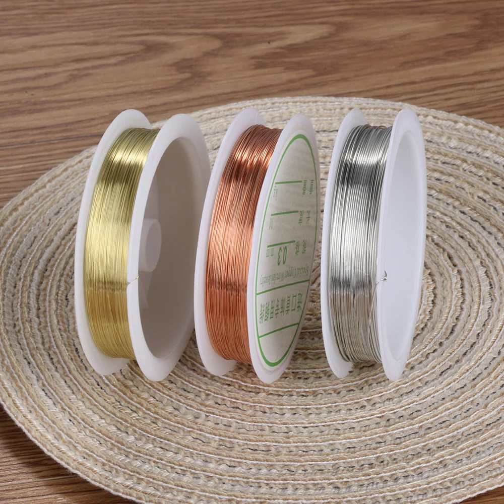 

0.2/0.3/0.5/0.8/1 mm 15g Sturdy Alloy Copper Wire DIY Beading Wire Tools For Craft Cord String DIY Accessories
