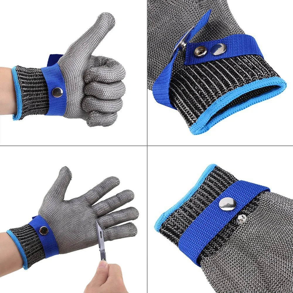 

High Performance Safety Gloves Cut Proof Stab Resistant Work Gloves Stainless Steel Wire Glove Cut Metal Mesh Butcher 5 Anti-cut