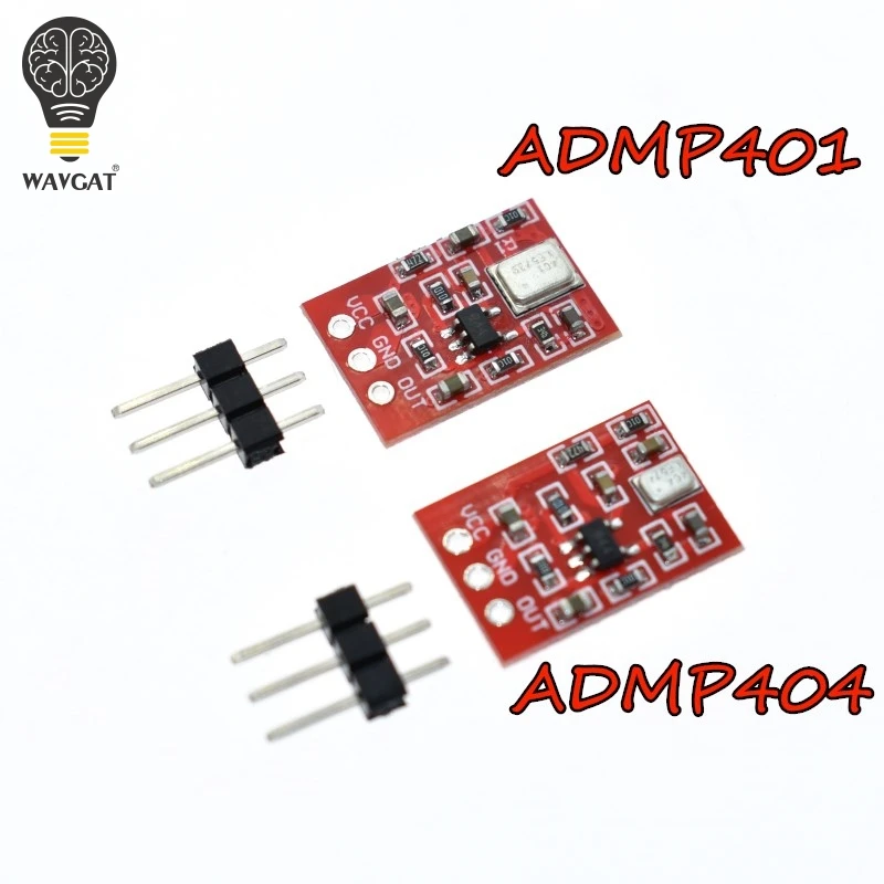 

ADMP401 ADMP404 MEMS Microphone Breakout Module Board For Arduino Universal 1.3cm*1cm 1.5 to 3.3VDC With Pins
