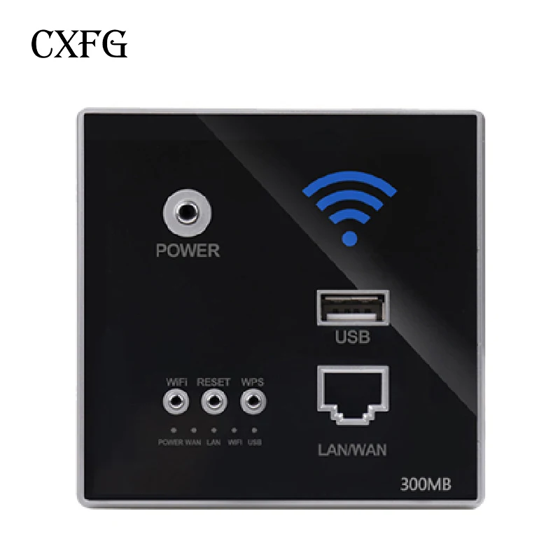 

CXFG 300Mbps 220V power AP Relay Smart Wireless WIFI repeater extender Wall Embedded 2.4Ghz Router Panel usb socket rj45