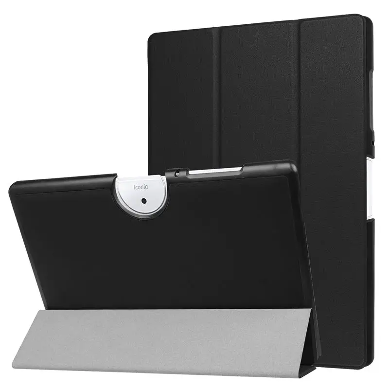 Чехол для Acer Iconia One 10 b3-a40 Тонкий Стенд Smart Cover для Acer Iconia One 10 B3 A40 10.1 дюймов принципиально Планшеты из искусственной кожи В виде ракушки - Цвет: Black