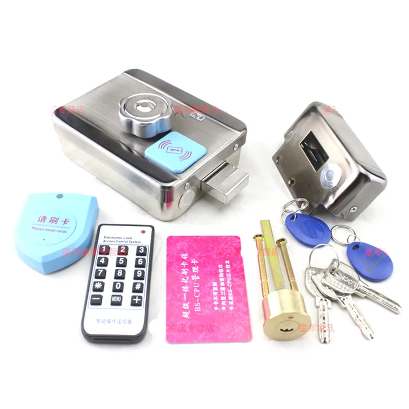 

DC 12V Stainless steel 13.56MHz CPU card reader electric door lock motor lock for home office security