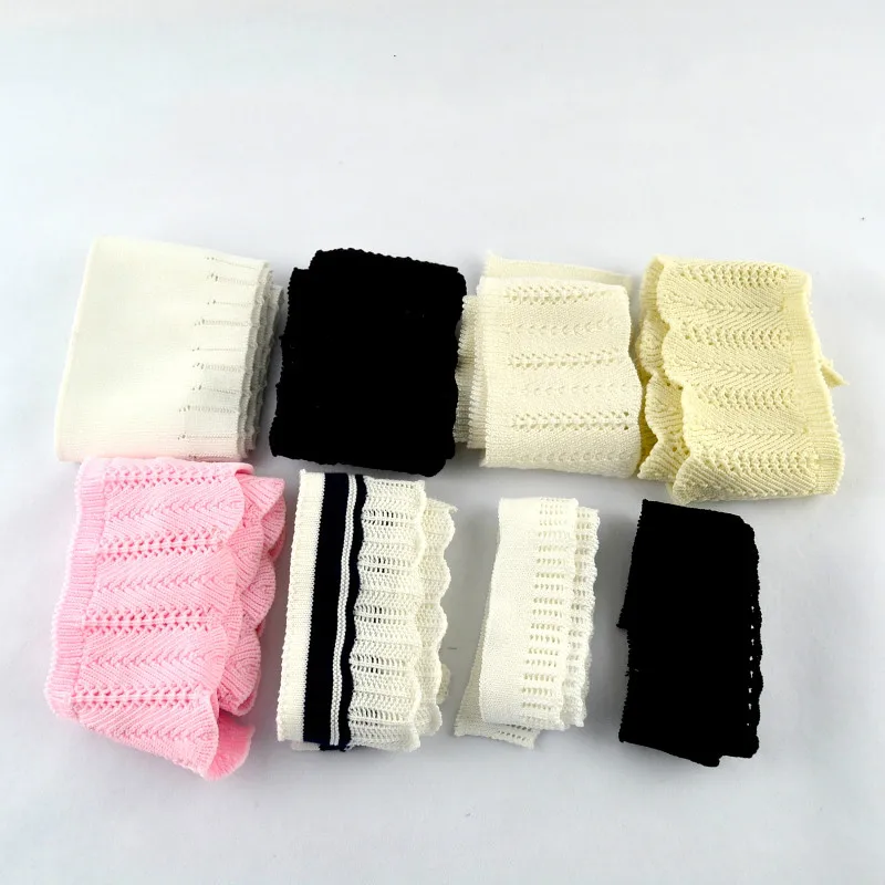 

New jacquard hollow ribbed cuff neckline sweater knit sweater thread female clothing DIY accessories decorative lace