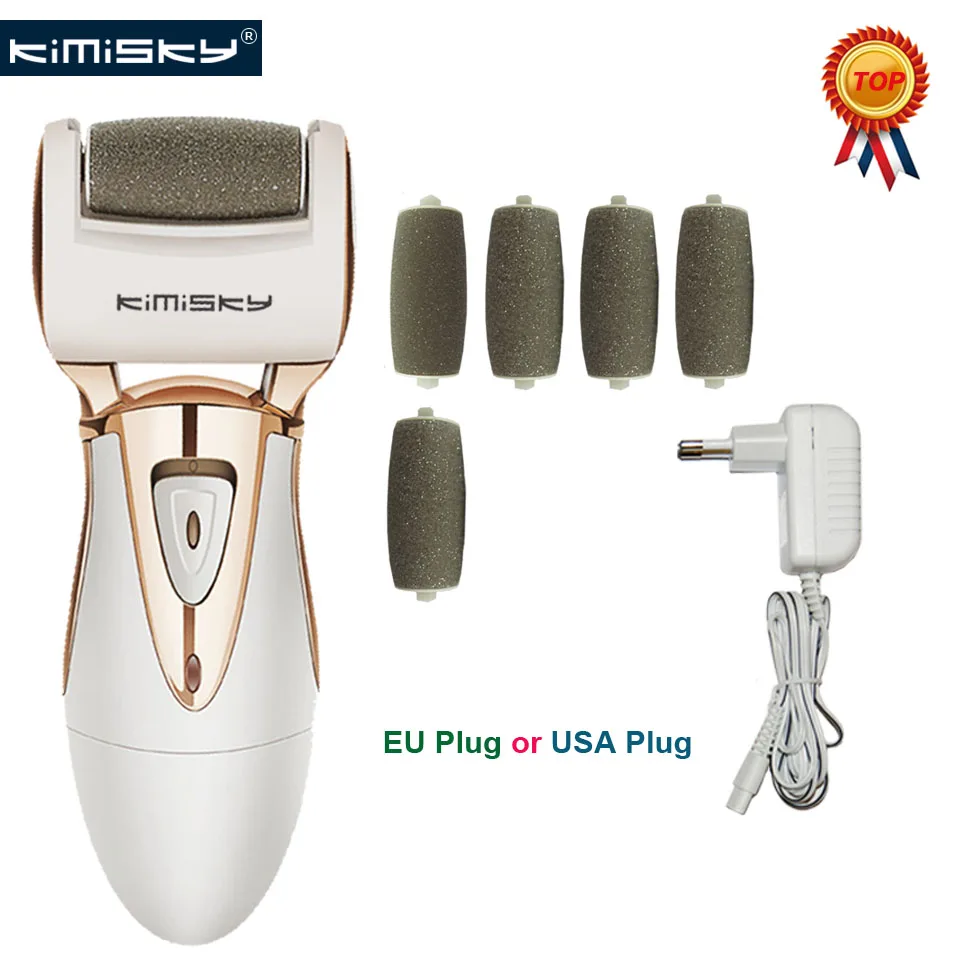 

Luxury RECHARGEABLE PEDICURE Electric Foot Care Exfoliating Foot Care Tool Scholls Electric Foot File 1-5Ps Roller Heads KIMISKY