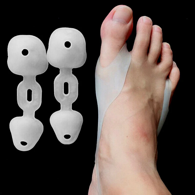 1Pair Little Finger Separator Correction Thumb Protector Silicone Toe Straightener Foot Care
