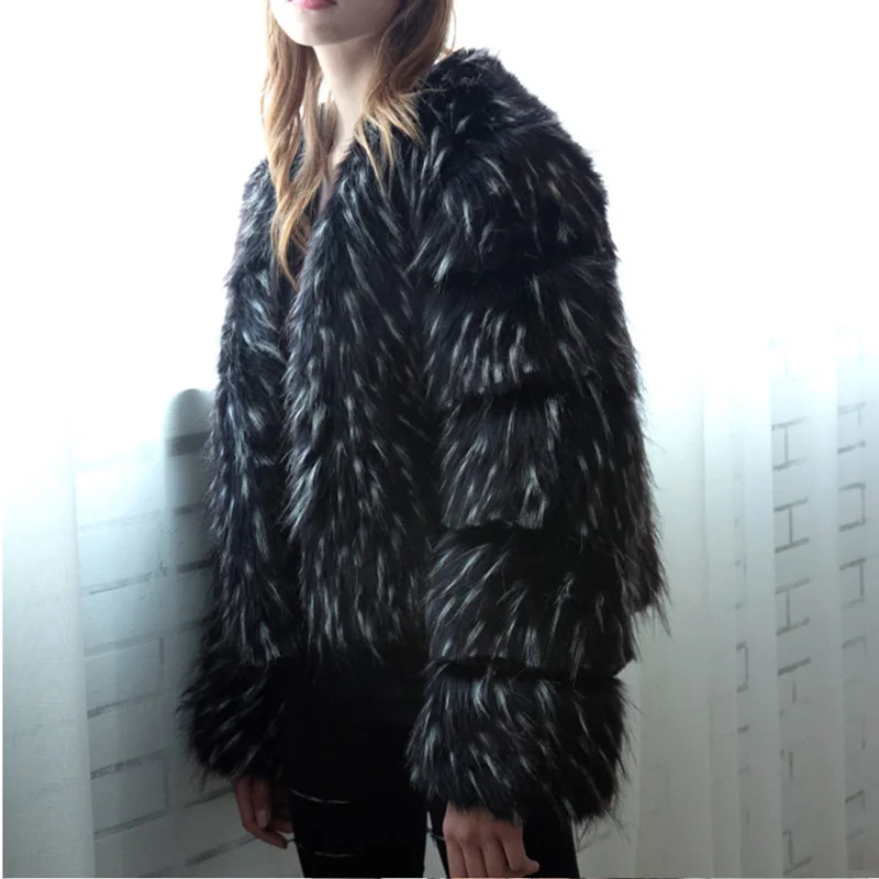 S-6XL, Новая модная женская зимняя одежда, женское меховое пальто с имитацией лисьего меха, енотовая собака, меховое пальто, Женское пальто из искусственного меха