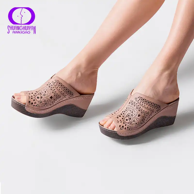 platform heels slippers