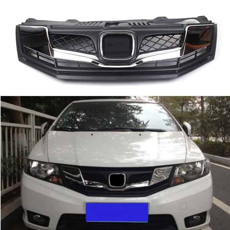 Retrofit For Honda City Sport 2010 2013 Front Grill Grille Chromed Top Grade Abs New Front Grill Grill Frontsport Sport Aliexpress