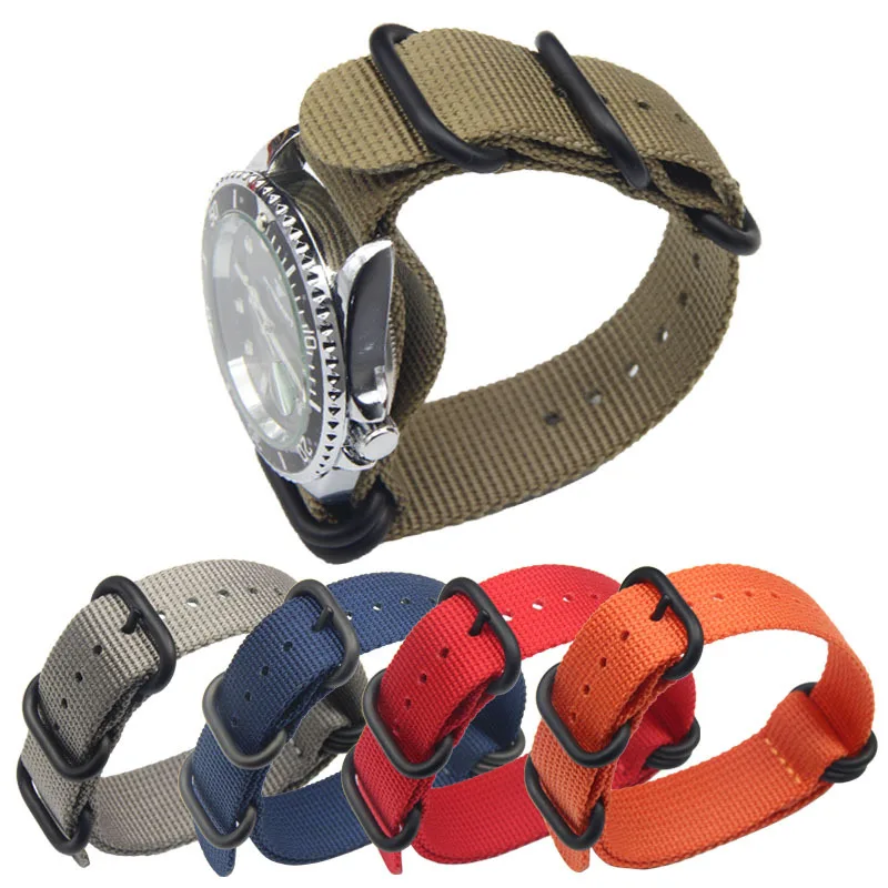 

Ремешок для часов Onthelevel из нейлона, кожаный браслет для наручных часов, нержавеющая сталь, 18 мм 20 мм 22 мм 24 мм, аксессуары для мужчин и женщин