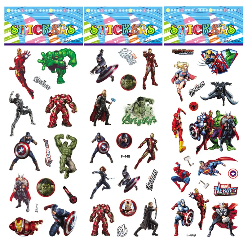 Детские игрушки 3D фильм DC Супермен Marvel Человек-паук наклейка s Пуффи пузырь наклейка игрушка для мальчиков и девочек награда за телефон багаж ноутбук